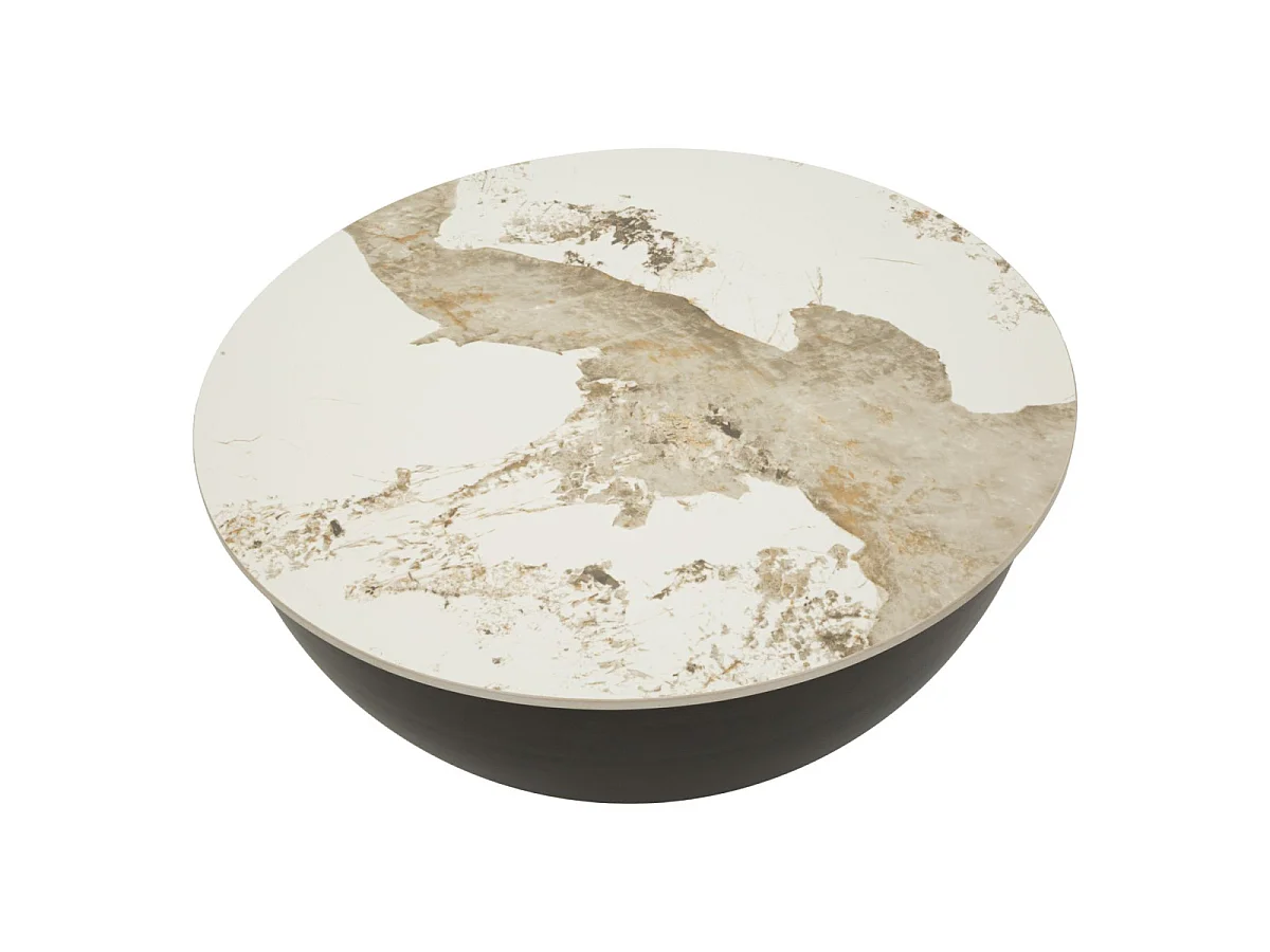 Table Basse Coffre Effet Marbre "Ony" 73cm Marron