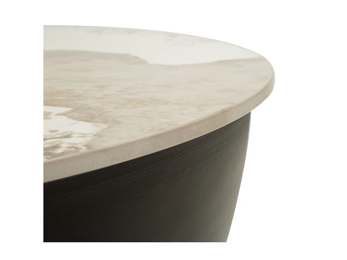Table Basse Coffre Effet Marbre "Ony" 73cm Marron