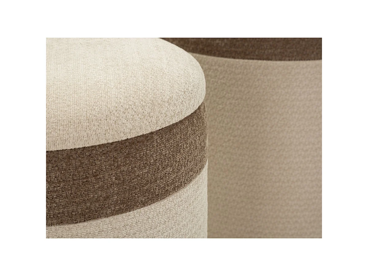 Set van 3 opbergpoefs in Scandinavische stijl, afmetingen ø 39x47-35x38-31x33 cm
