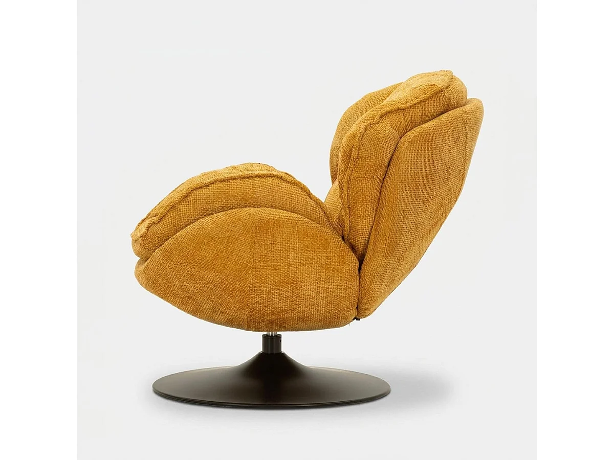 Fauteuil pivotant rétro rembourré pour salon Hamburg Poise - Jaune