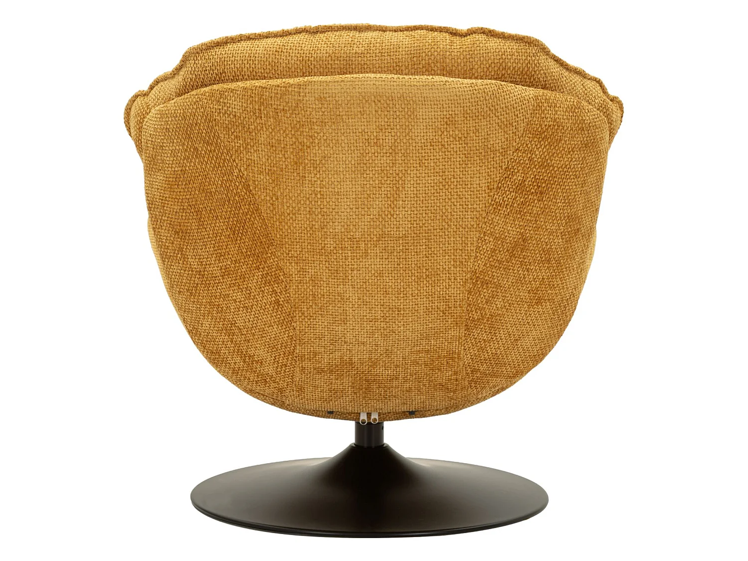 Mosterdkleurige draaibare fauteuil in retrostijl, 85x80x81 cm