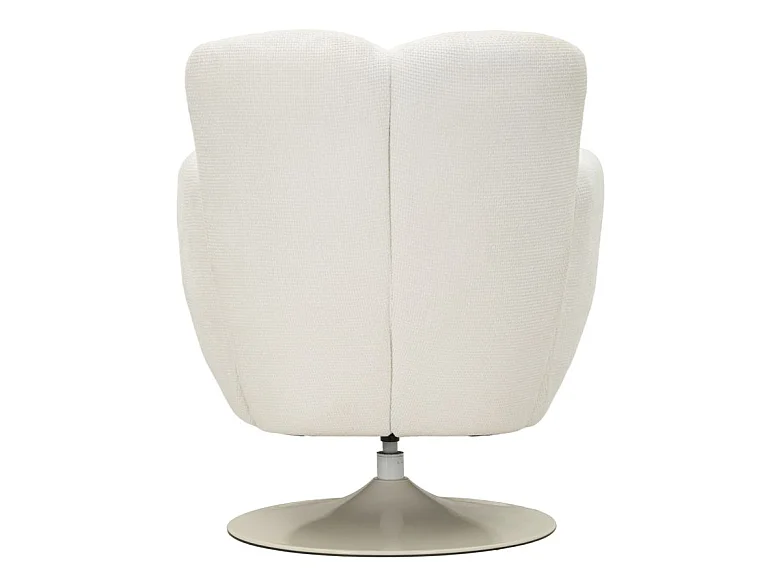 Witte draaibare fauteuil in retrostijl, 86x77x92 cm