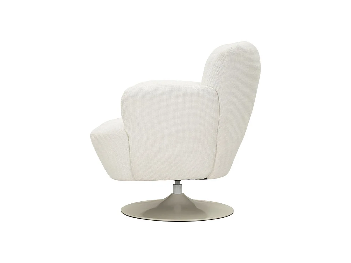 Witte draaibare fauteuil in retrostijl, 86x77x92 cm