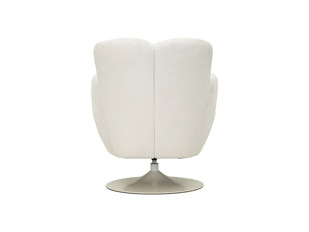 Witte draaibare fauteuil in retrostijl, 86x77x92 cm