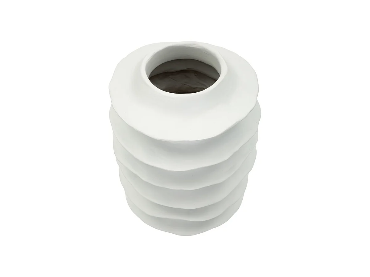 Vase Déco Cylindrique "Onda" 35cm Blanc