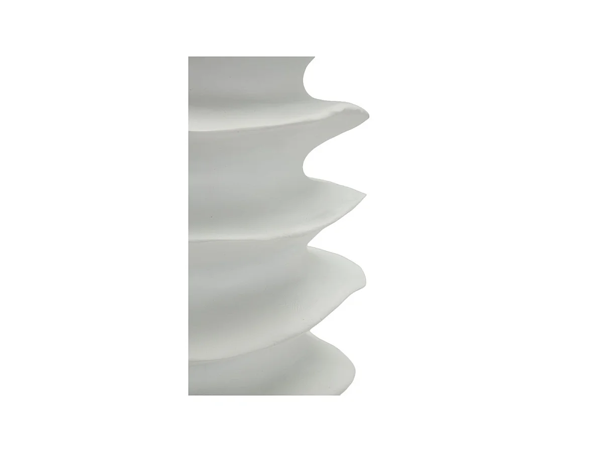 Vase Déco Cylindrique "Onda" 35cm Blanc