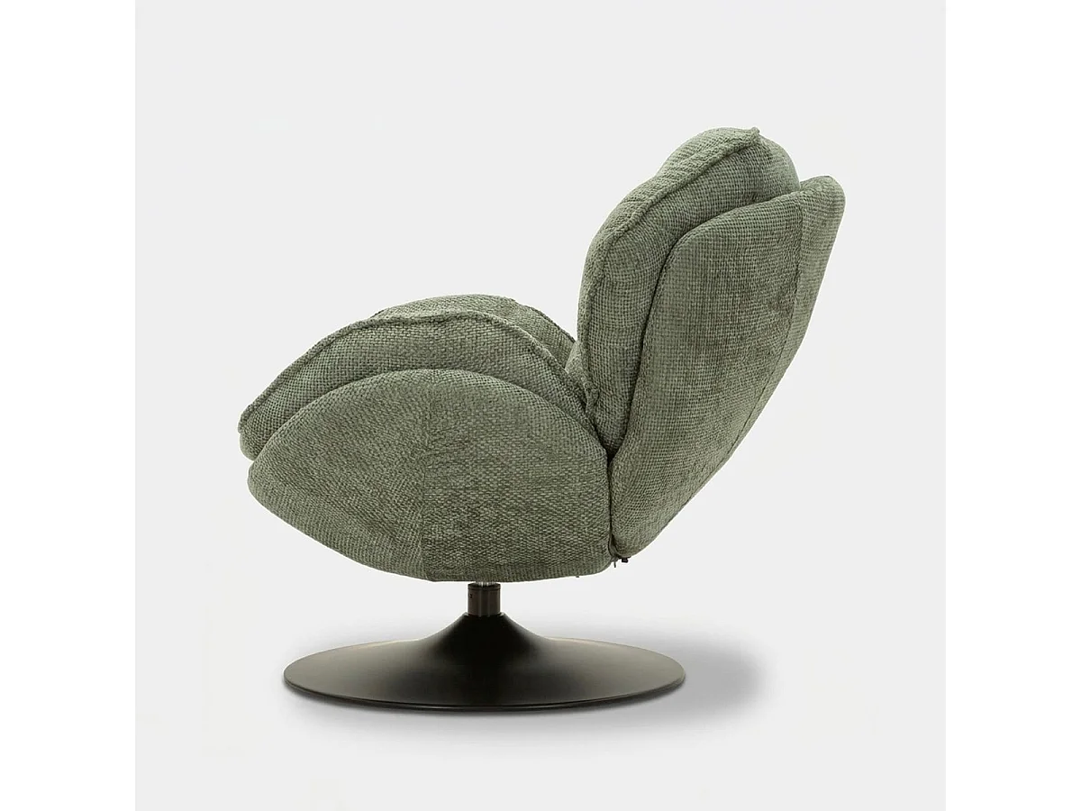Groene draaibare fauteuil in retrostijl 85x80x81 cm