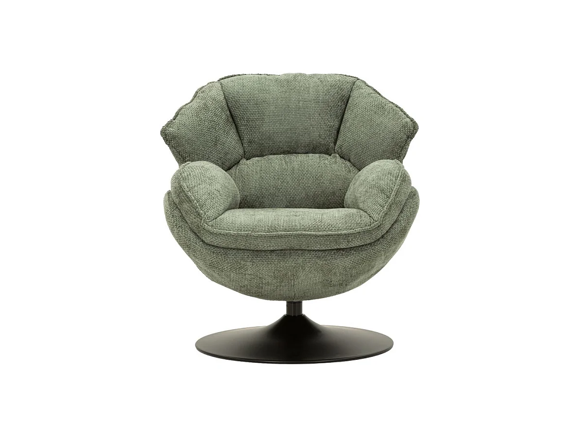 Groene draaibare fauteuil in retrostijl 85x80x81 cm