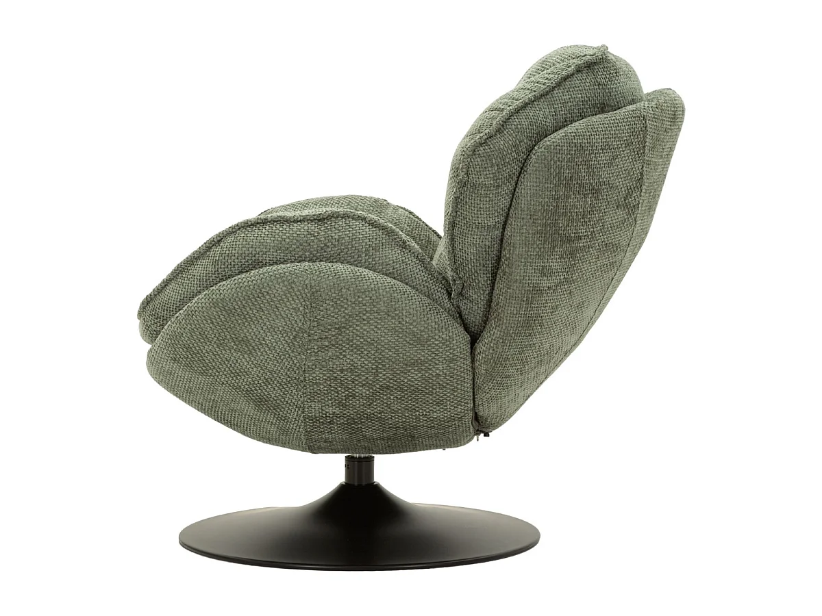 Groene draaibare fauteuil in retrostijl 85x80x81 cm