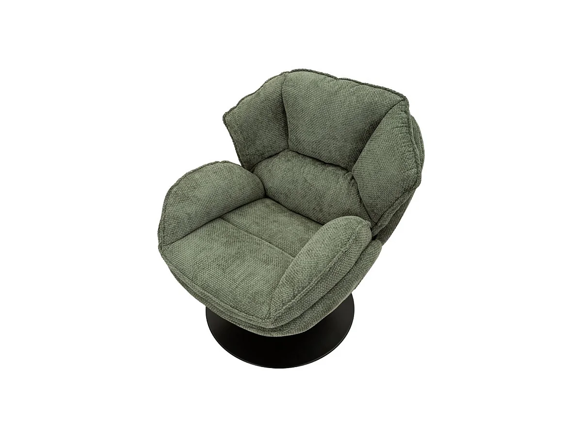Groene draaibare fauteuil in retrostijl 85x80x81 cm