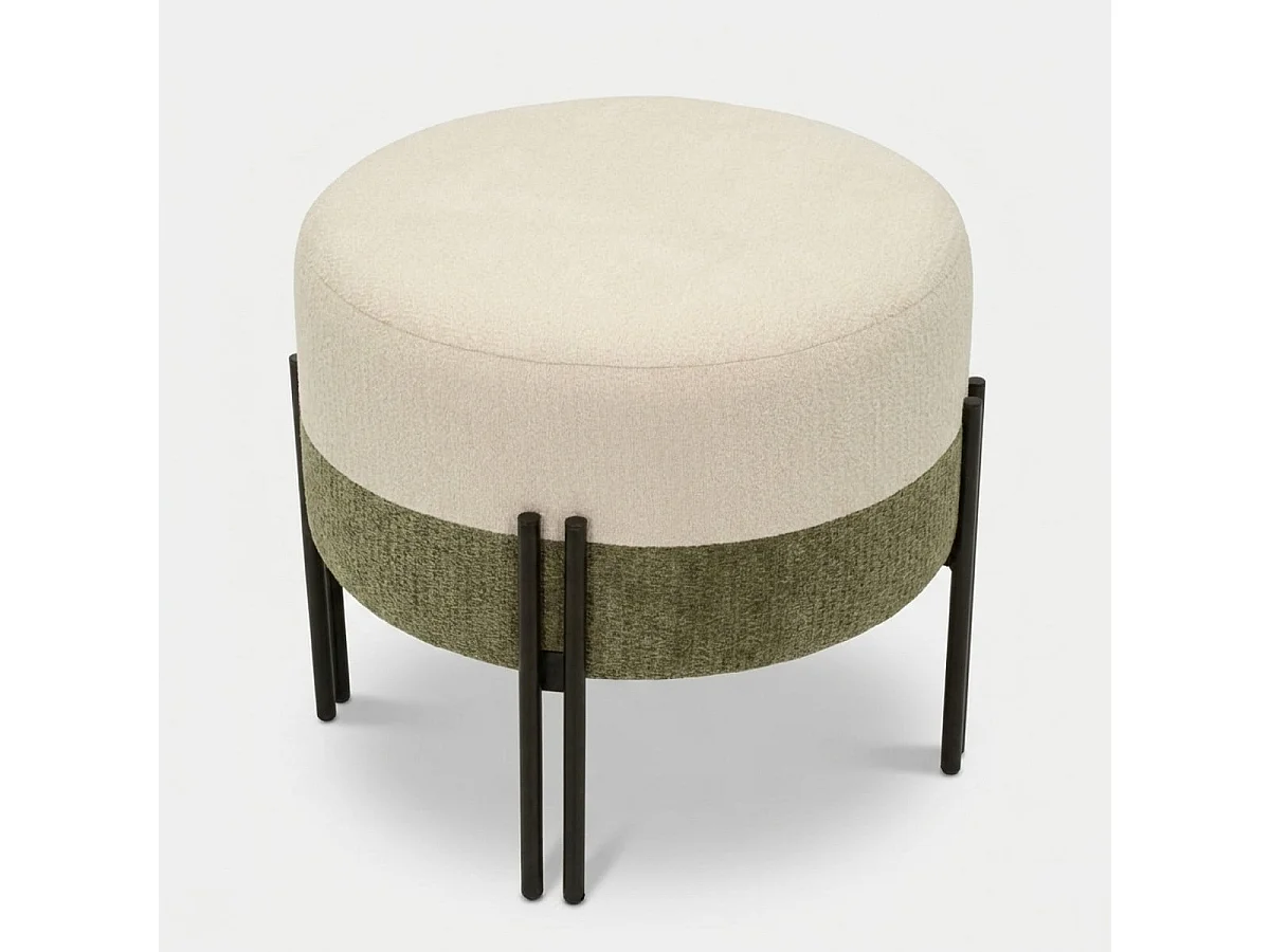 Moderner runder gepolsterter Pouf aus Polyester Tedy Tonal Accent