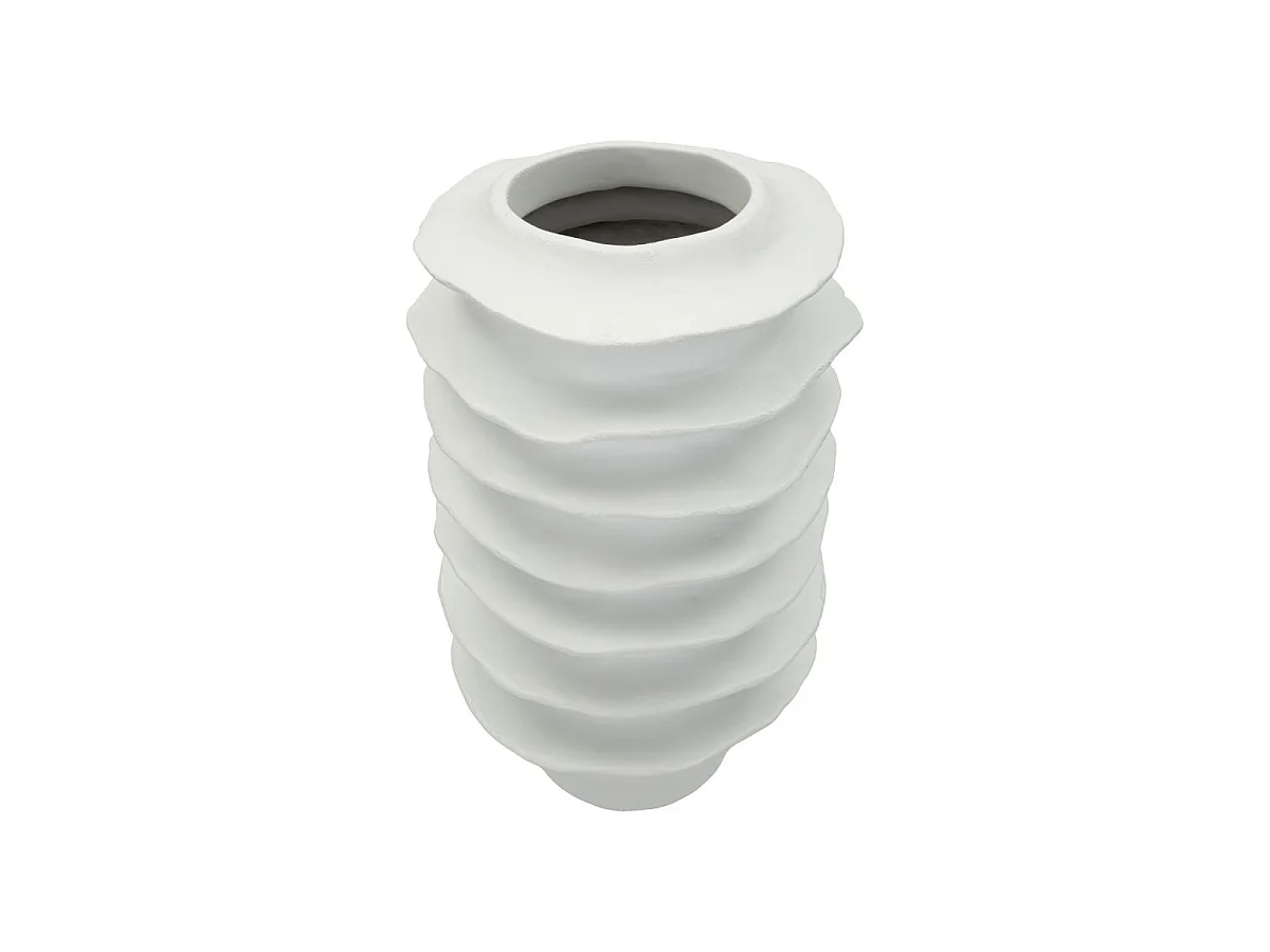 Vase Déco Cylindrique "Onda" 47cm Blanc