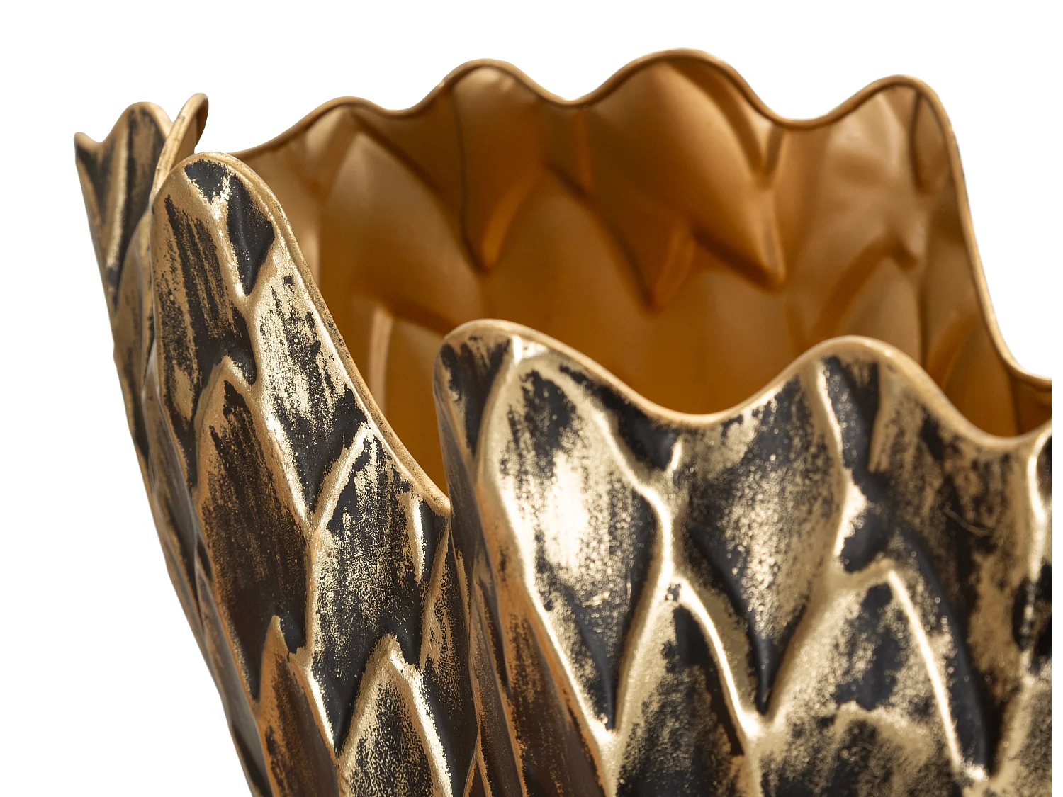 Paire de vases à motif d'écailles 51,5 x 23 x 28 - 41 x 19 x 21,5 cm