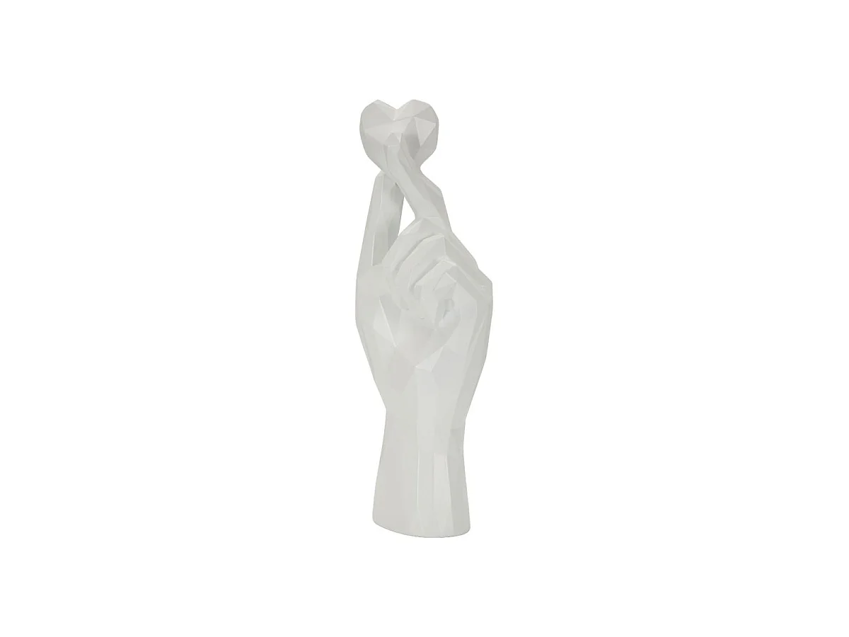 Déco Main Cœur "Amore" 22cm Blanc