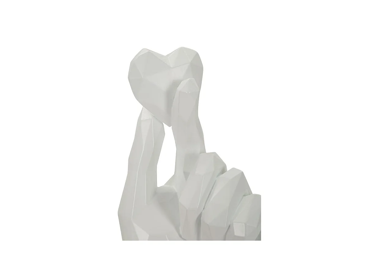 Déco Main Cœur "Amore" 22cm Blanc