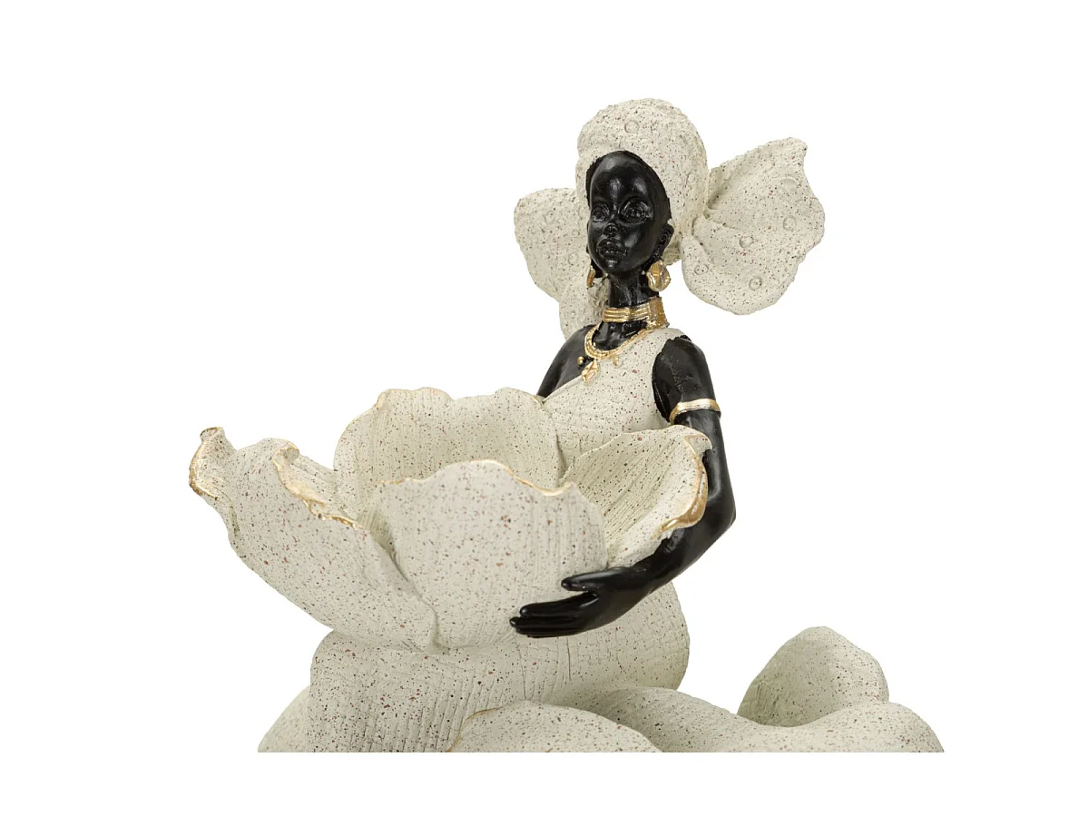 Escultura étnica de una mujer africana sobre un elefante, 29 x 13 x 29 cm