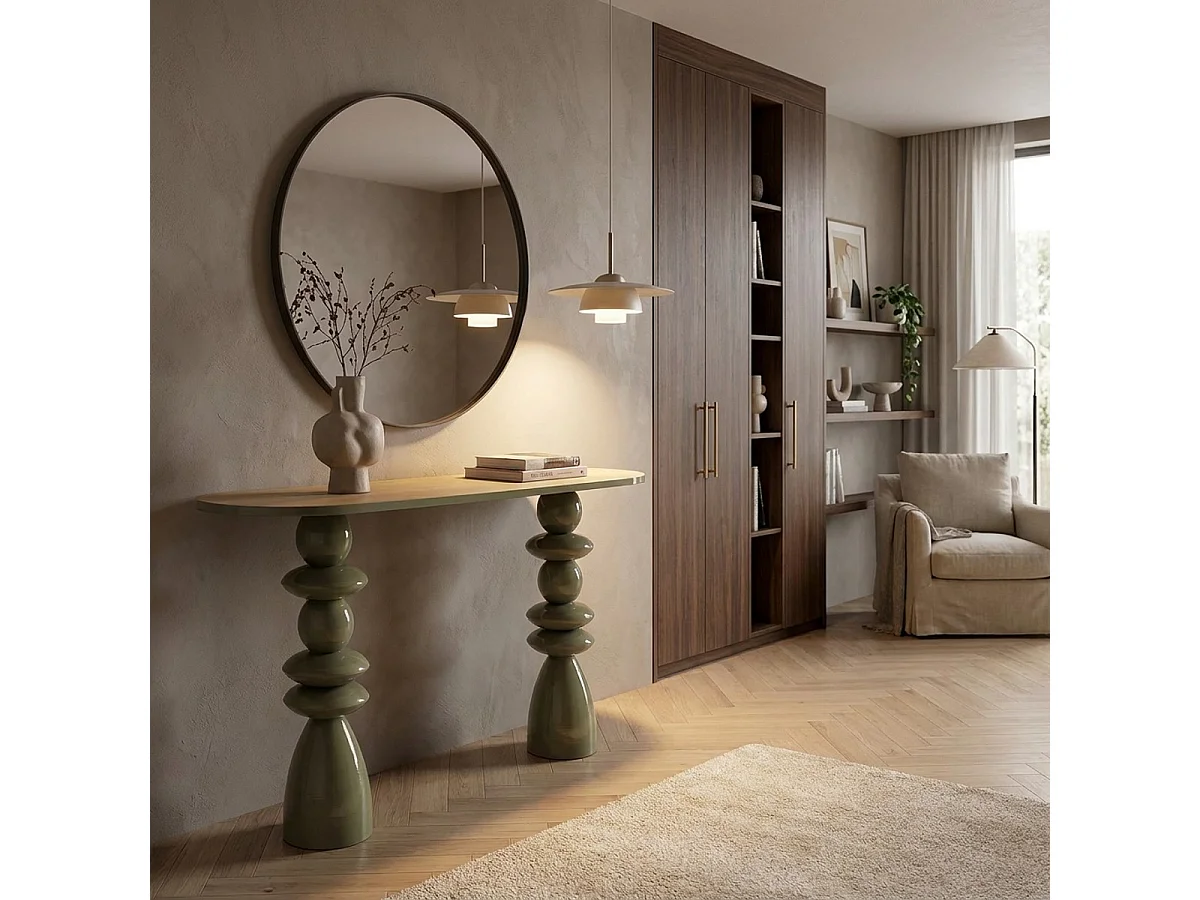 Console en métal avec plateau en bois 150 x 45 x 77,5 cm