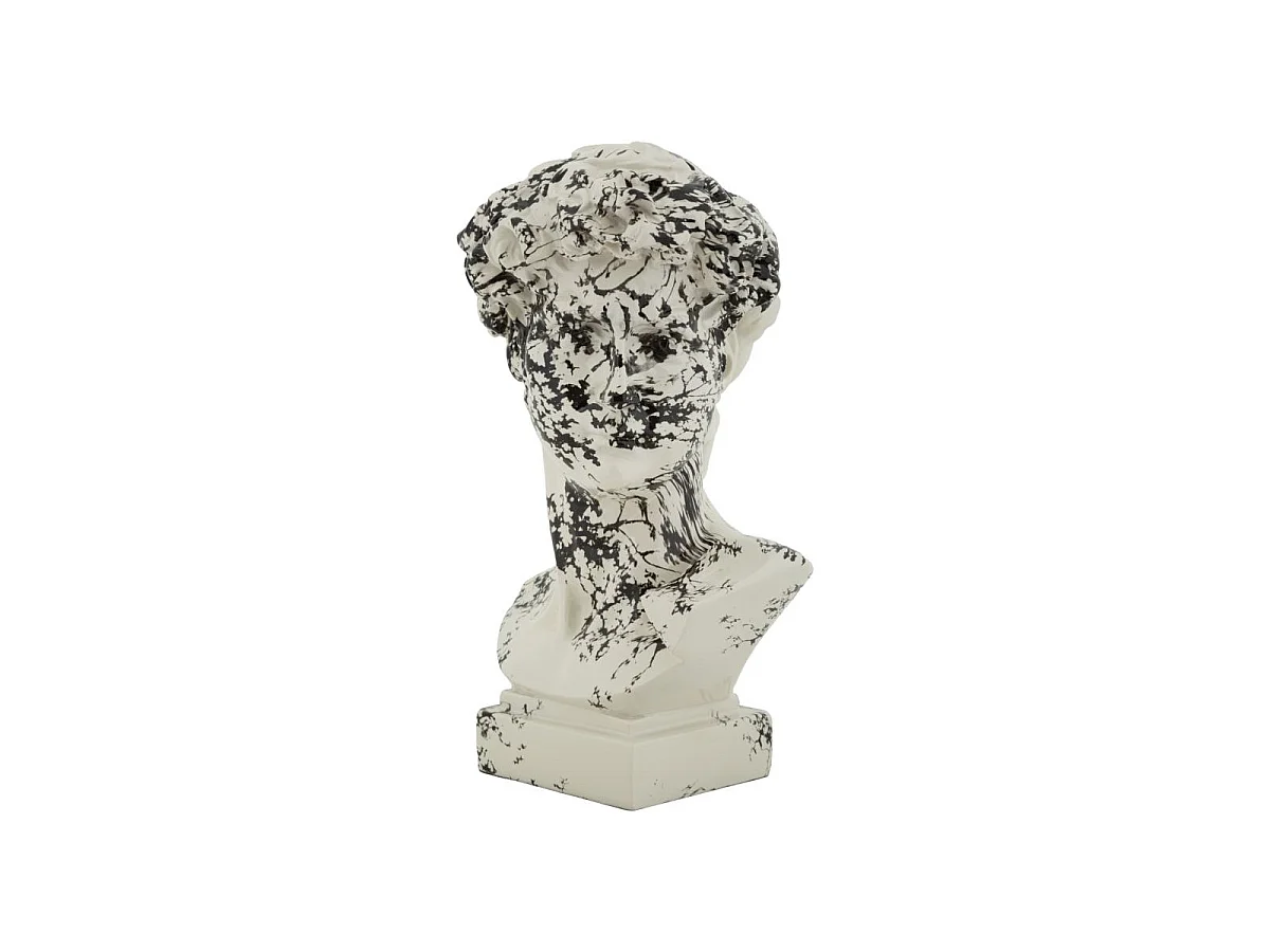 Tête Antique Déco "Mei" 30cm Blanc & Noir