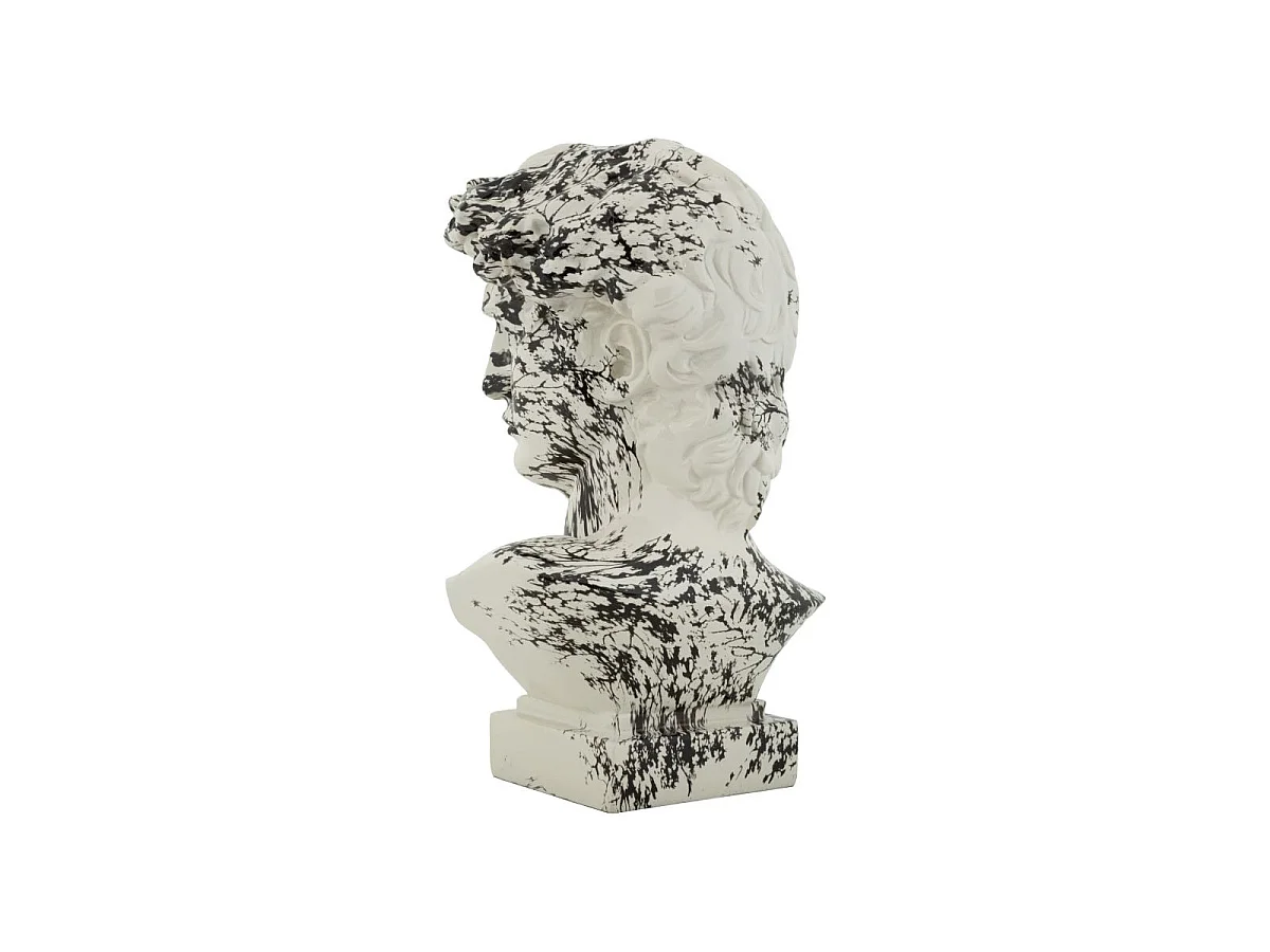 Tête Antique Déco "Mei" 30cm Blanc & Noir