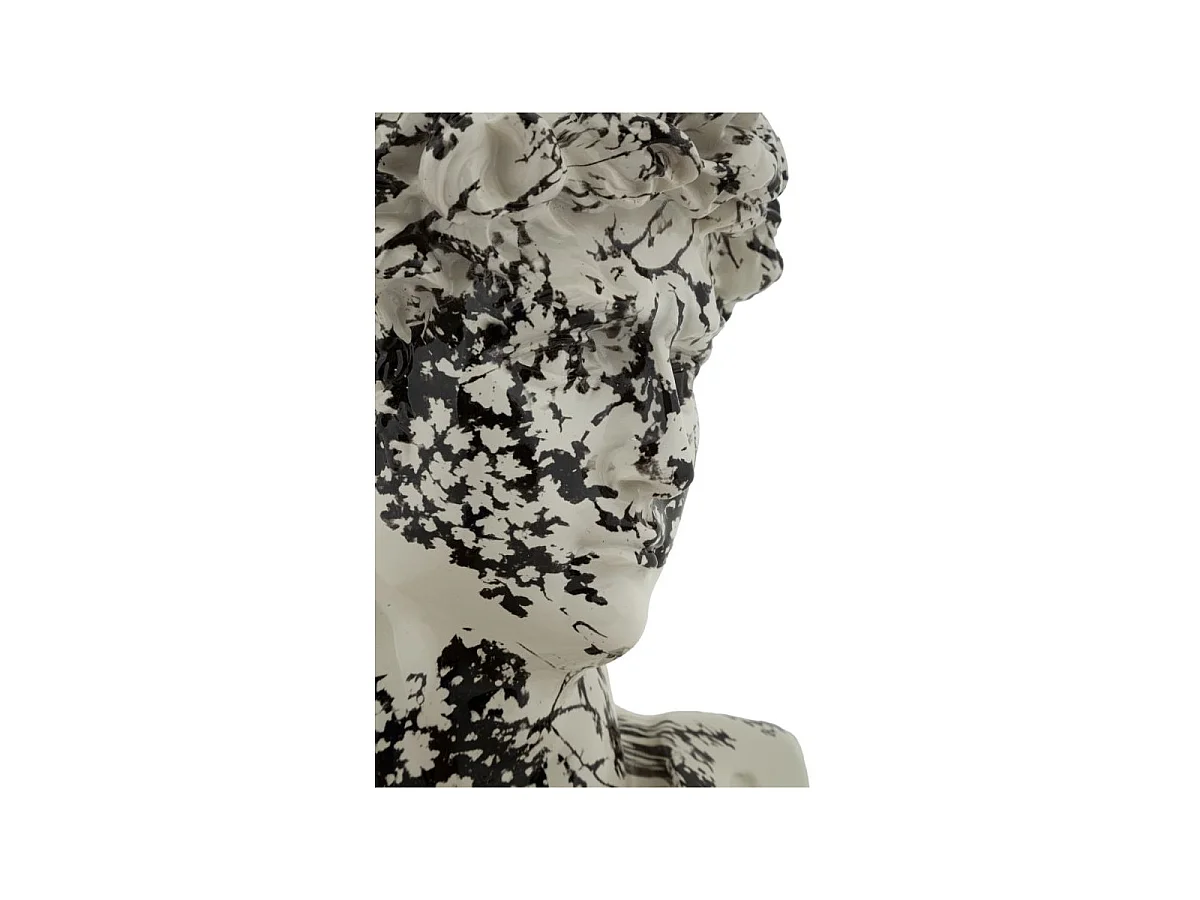 Tête Antique Déco "Mei" 30cm Blanc & Noir