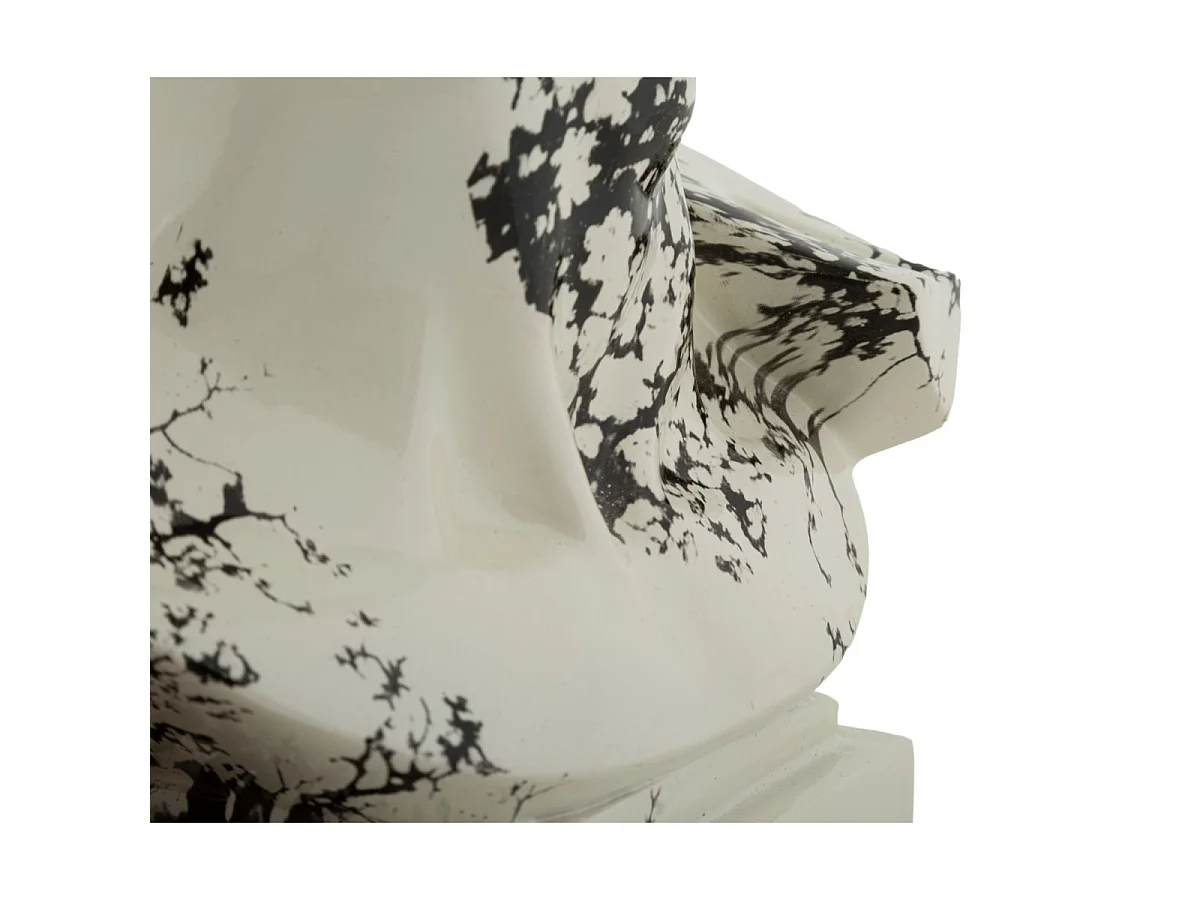 Tête Antique Déco "Mei" 30cm Blanc & Noir
