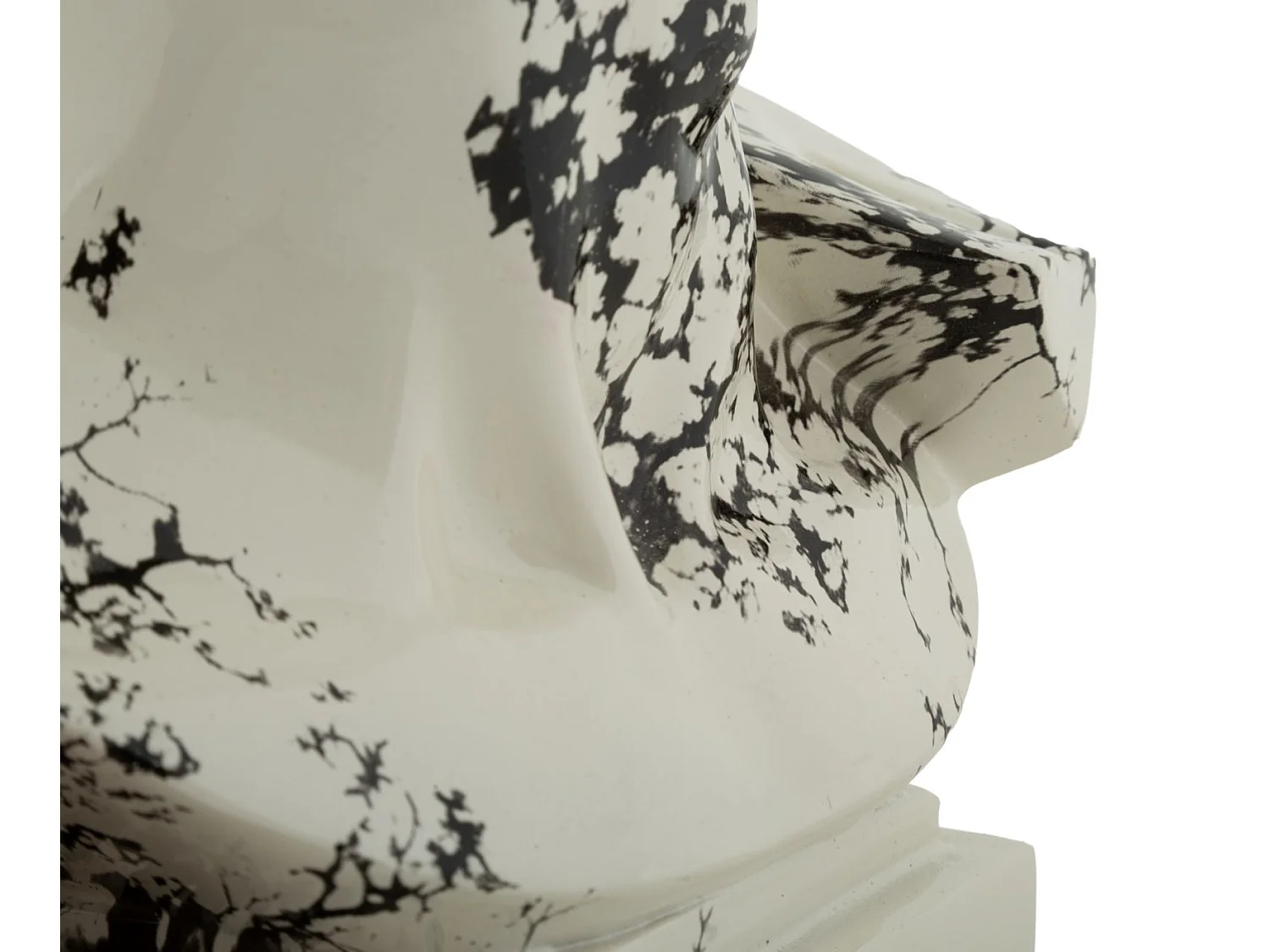 Tête Antique Déco "Mei" 30cm Blanc & Noir