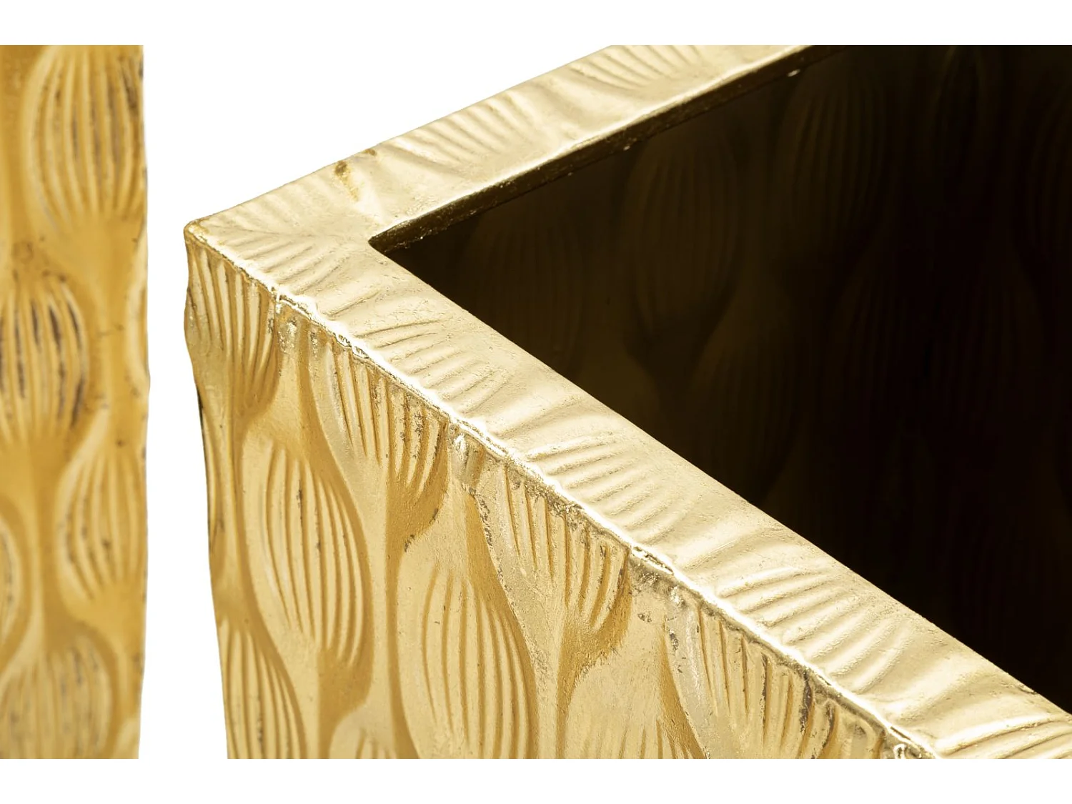 Set van 2 glamoureuze bloempotten met bloemblaadjes 40x40x100-31x31x81 cm
