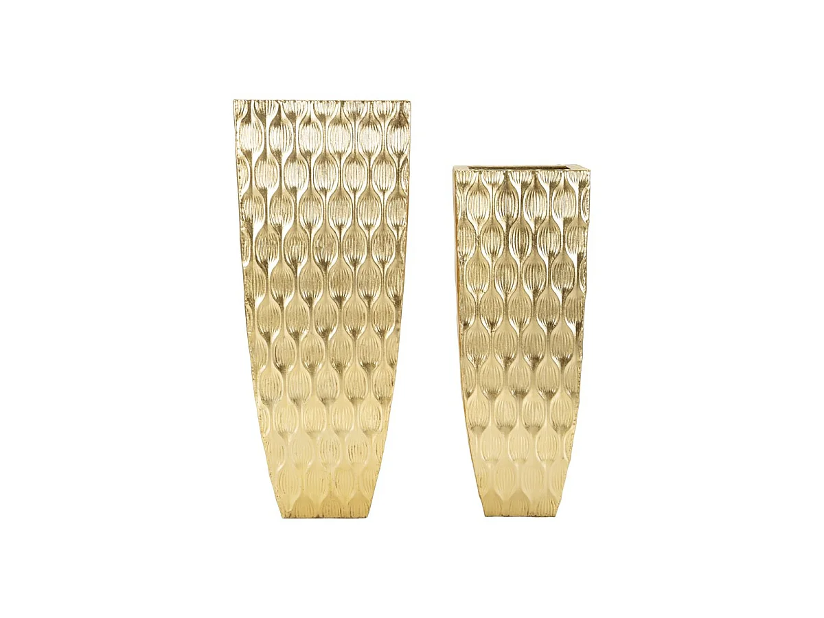 Lot de 2 Cache-Pots Design "Scaglia" 100cm Or