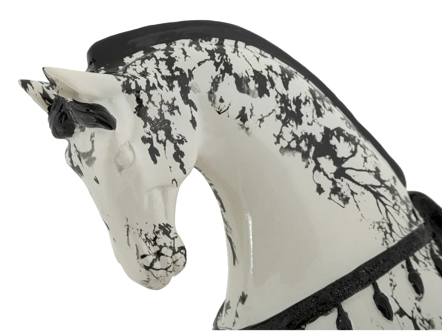 Beeld in oosterse stijl, in de vorm van een paard, 31 x 10,5 x 34 cm