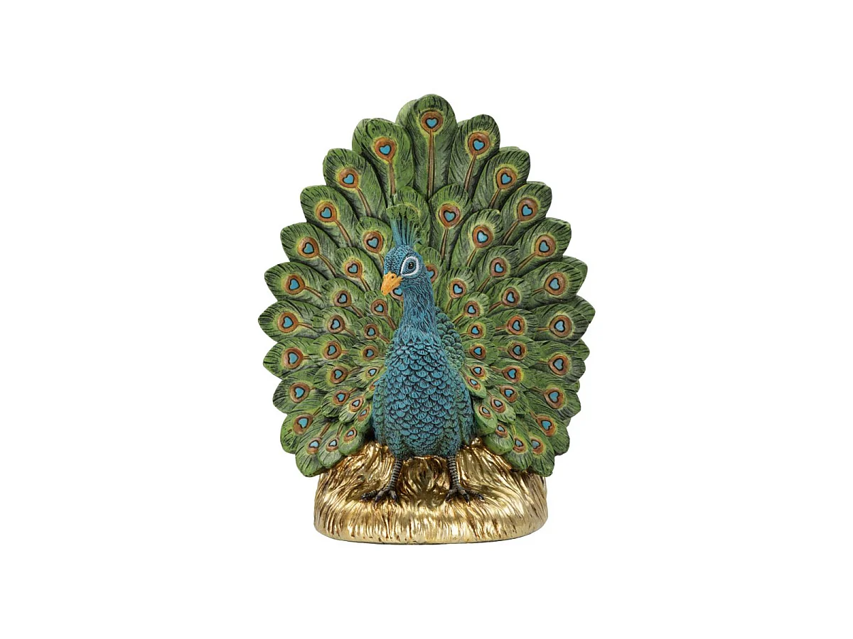 Sujetalibros de estilo ecléctico con forma de pavo real, 20x15x19 cm