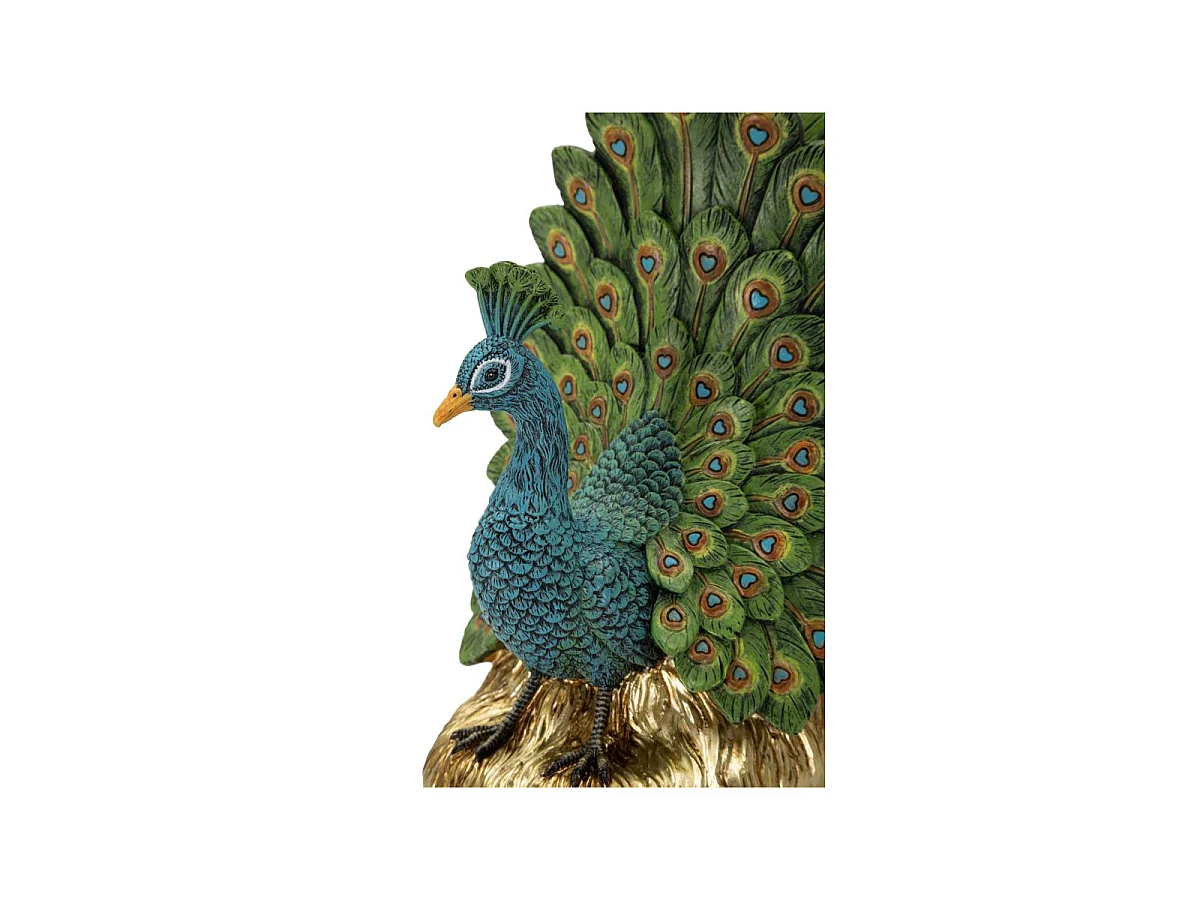 Sujetalibros de estilo ecléctico con forma de pavo real, 20x15x19 cm