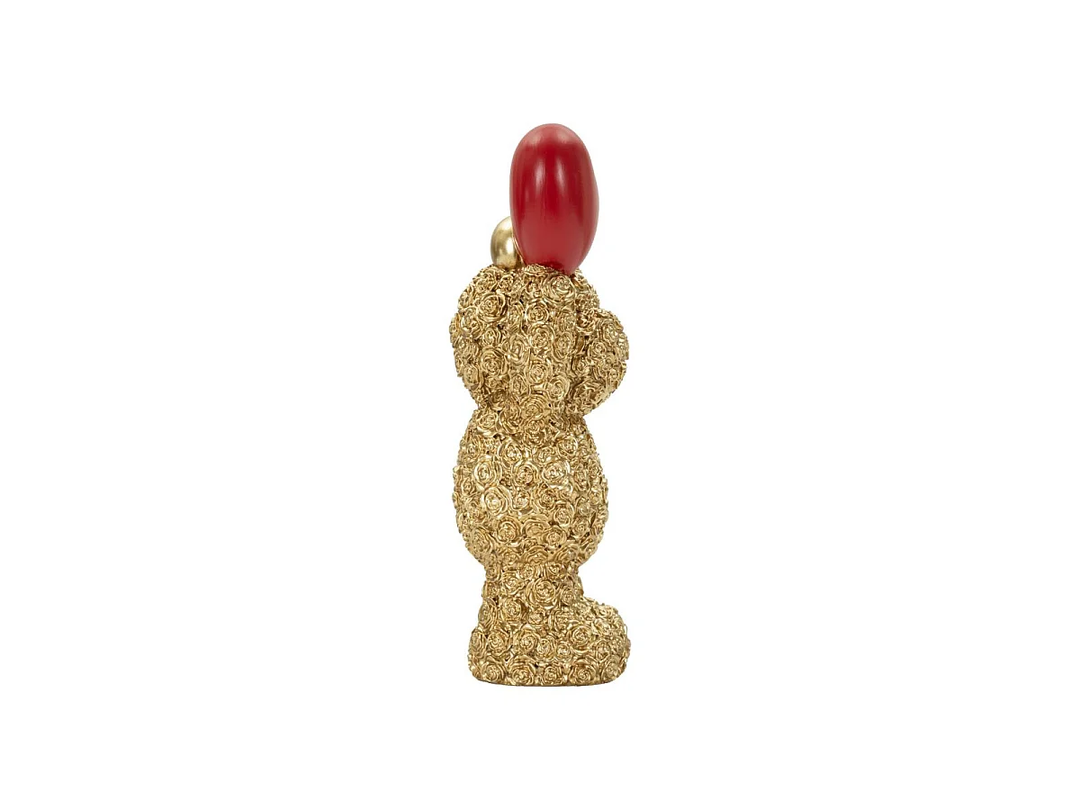 Statuette Ourson Ballon Cœur "Teddy" 18cm Or