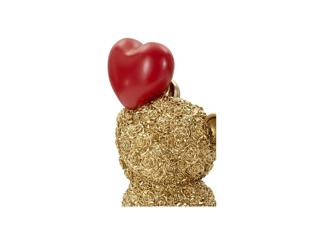 Statuette Ourson Ballon Cœur "Teddy" 18cm Or