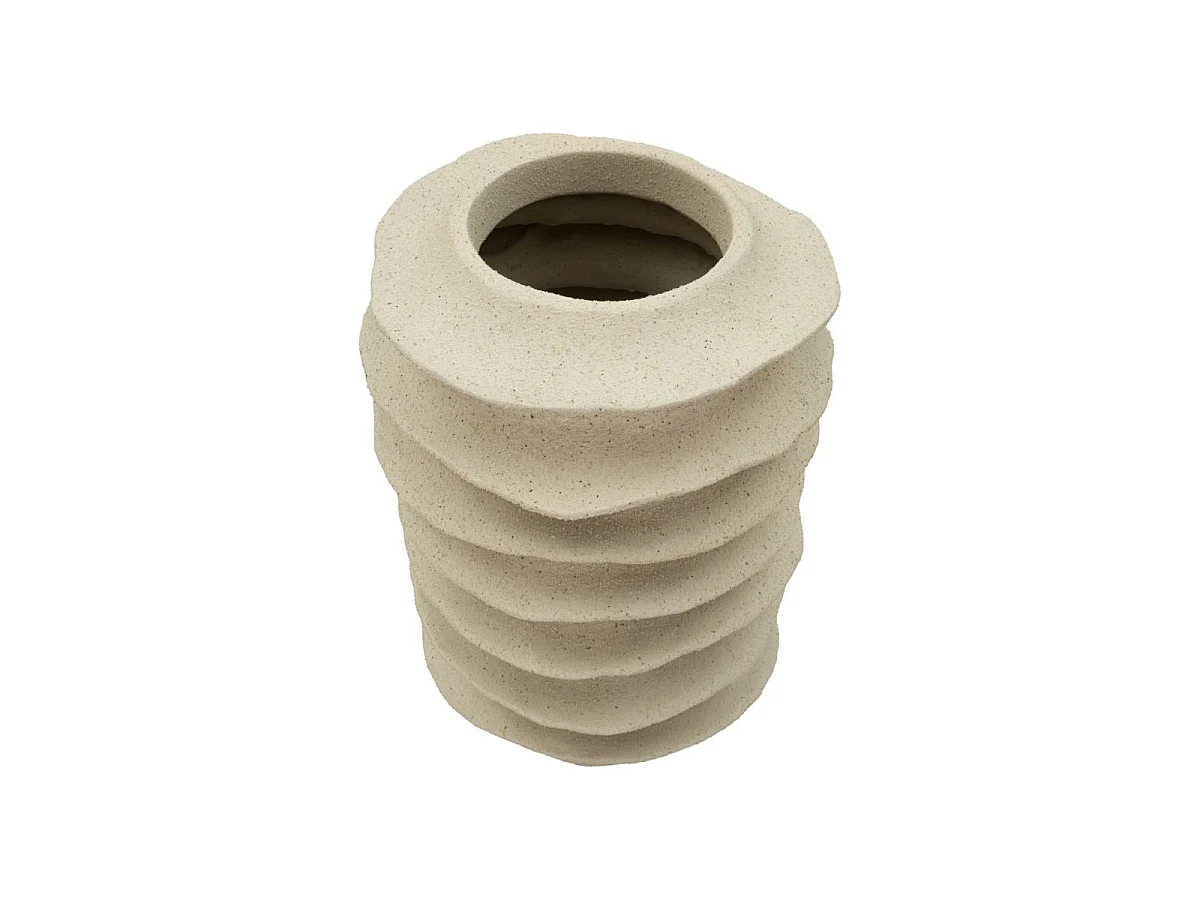 Vase Déco Cylindrique "Onda" 47cm Sable