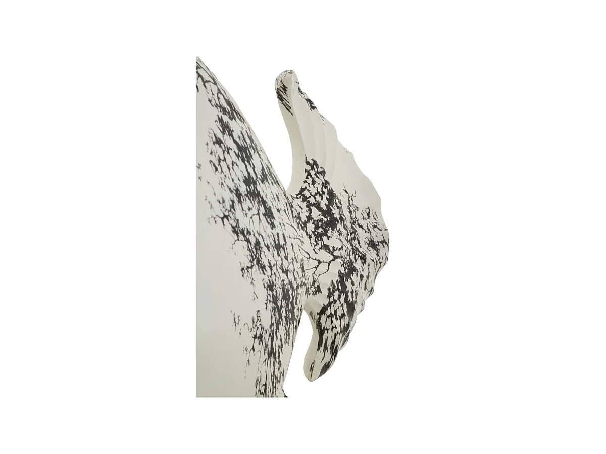 Statuette Poisson Déco "Mei" 37cm Blanc & Noir