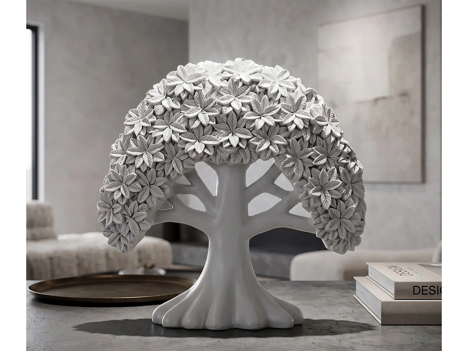 Minimalistische decoratieve boomsculptuur 26x9x25 cm