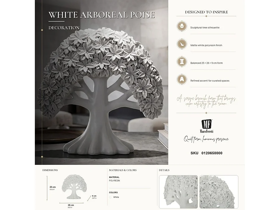 Arbre de Vie Déco "Albero" 26cm Blanc