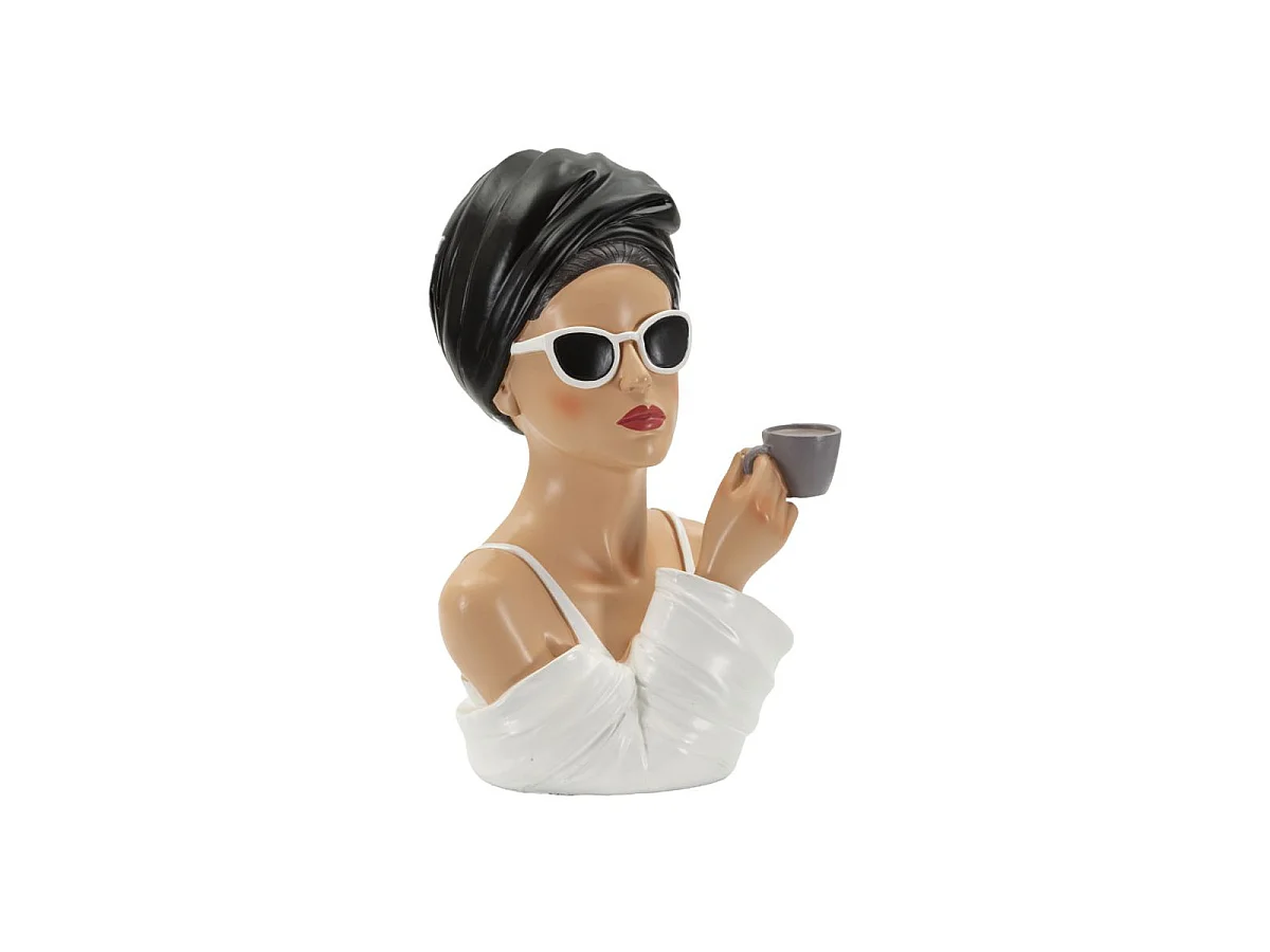 Statuette Femme Café "Paris" 29cm Multicolore