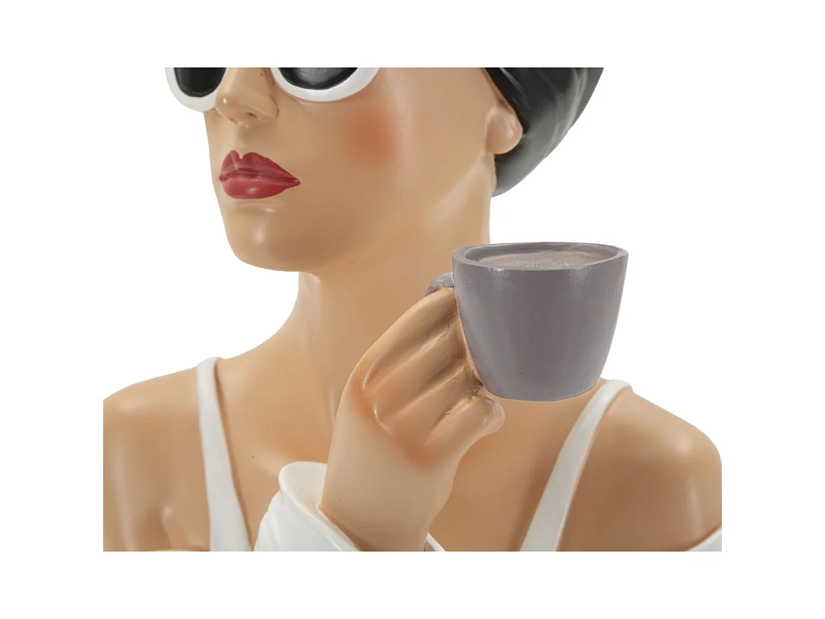Statuette Femme Café "Paris" 29cm Multicolore