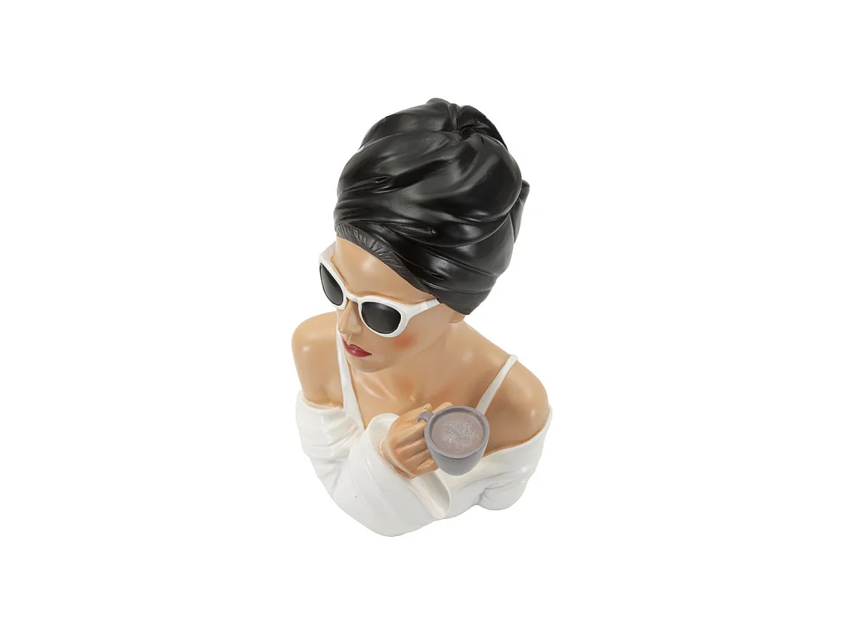 Statuette Femme Café "Paris" 29cm Multicolore