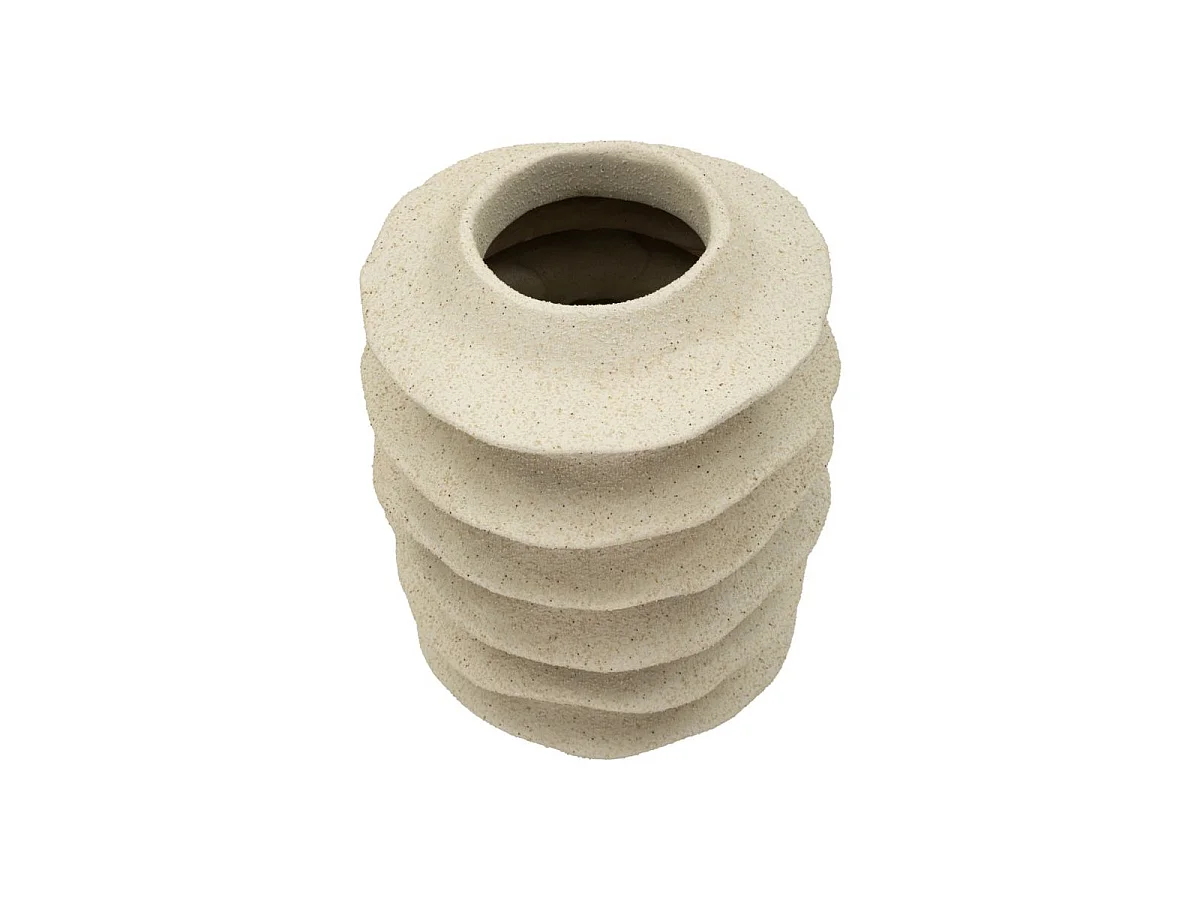 Vase Déco Cylindrique "Onda" 35cm Sable