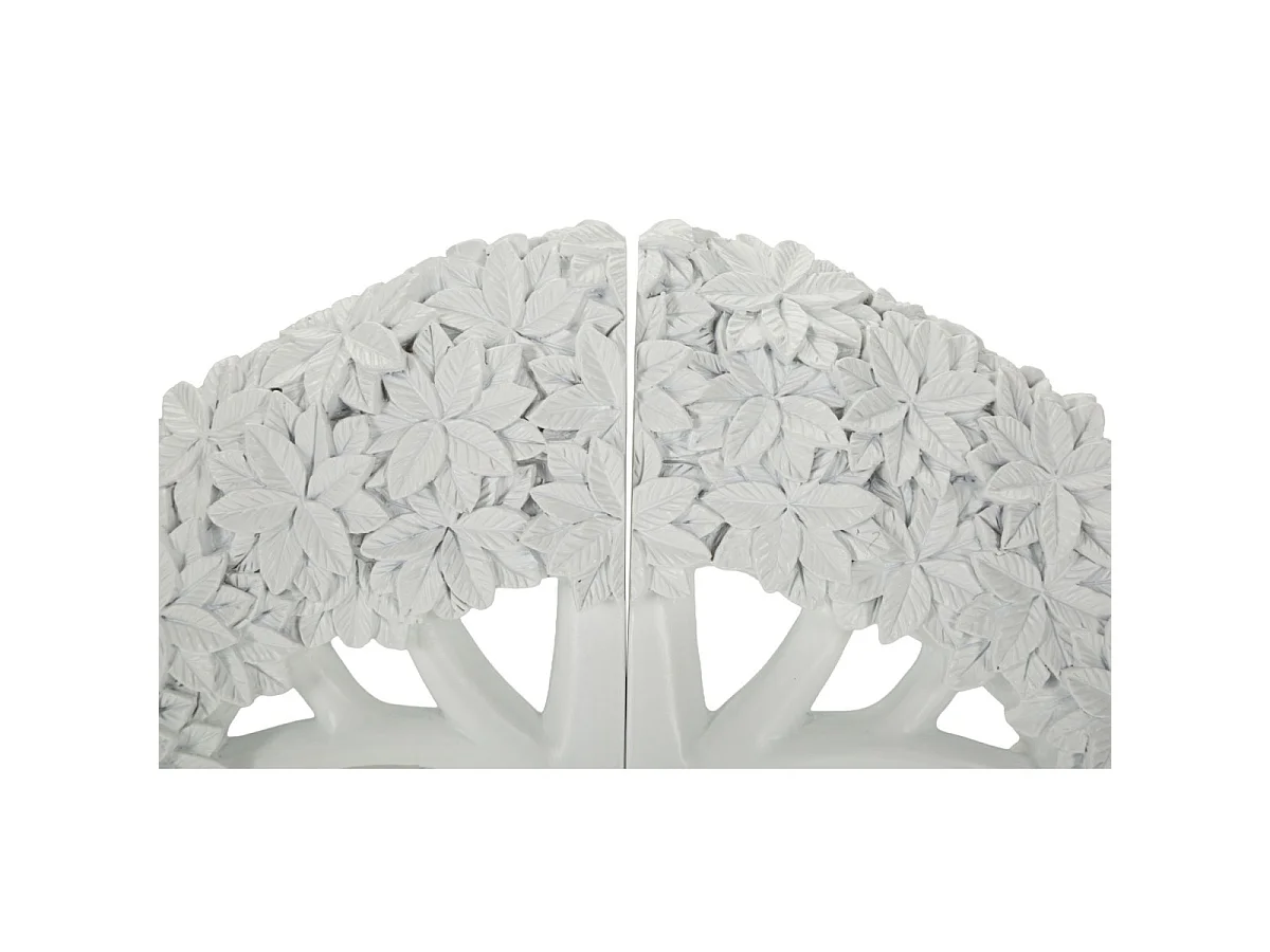 Lot de 2 Serre-Livres Arbre de Vie "Albero" 23cm Blanc