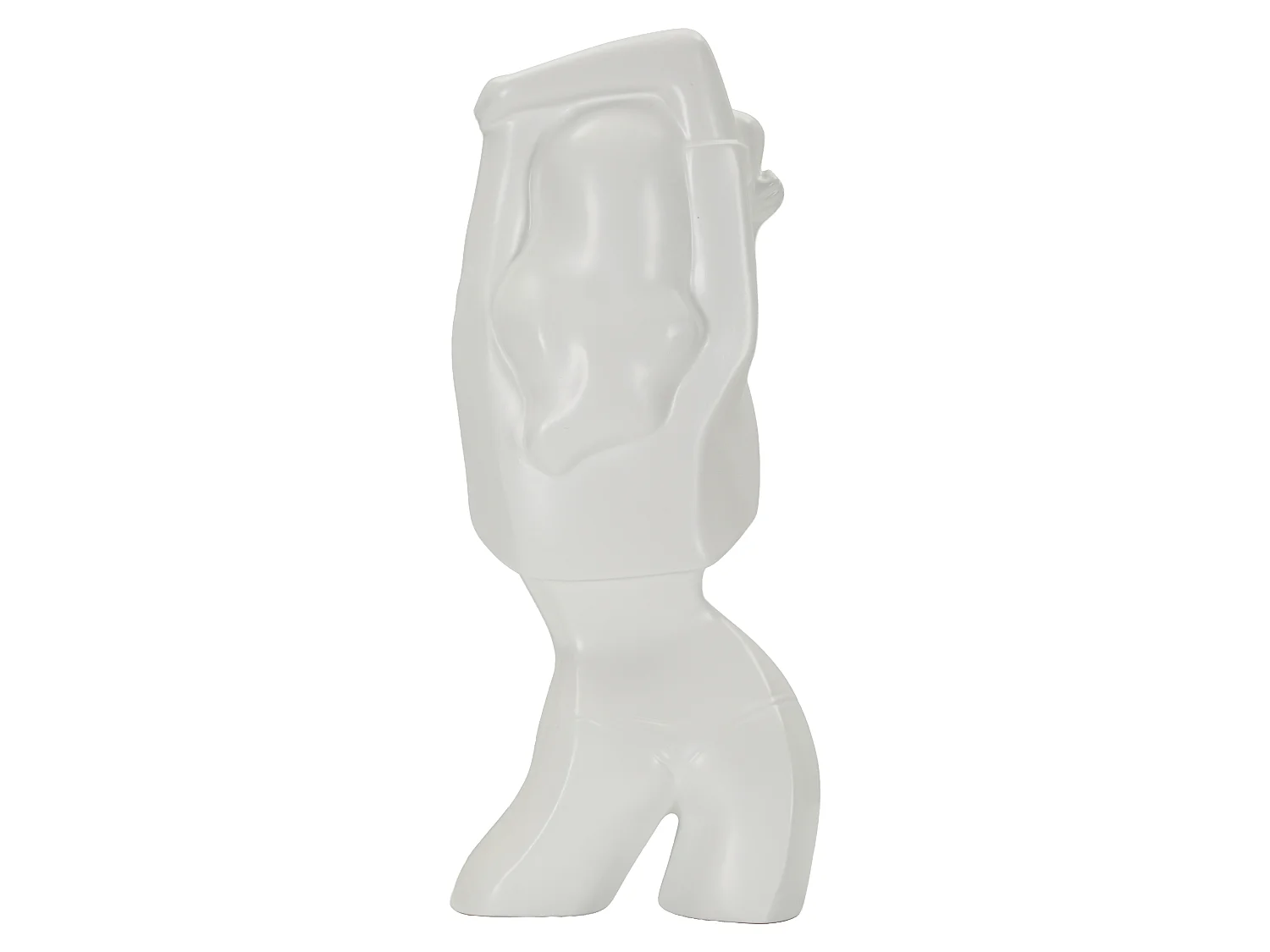 Minimalistische sculptuur van een vrouwelijk figuur, 12,5 x 7,7 x 29 cm.