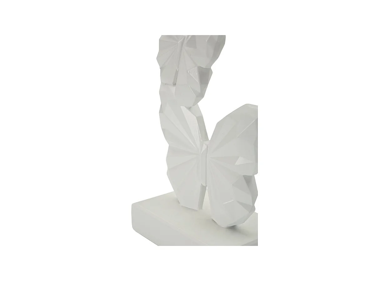 Statuette Papillons sur Socle "Farfalla" 26cm Blanc