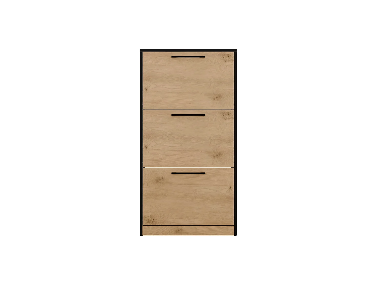 Scarpiera ingresso moderna 60x116x28 cm rovere e nero SCAT3