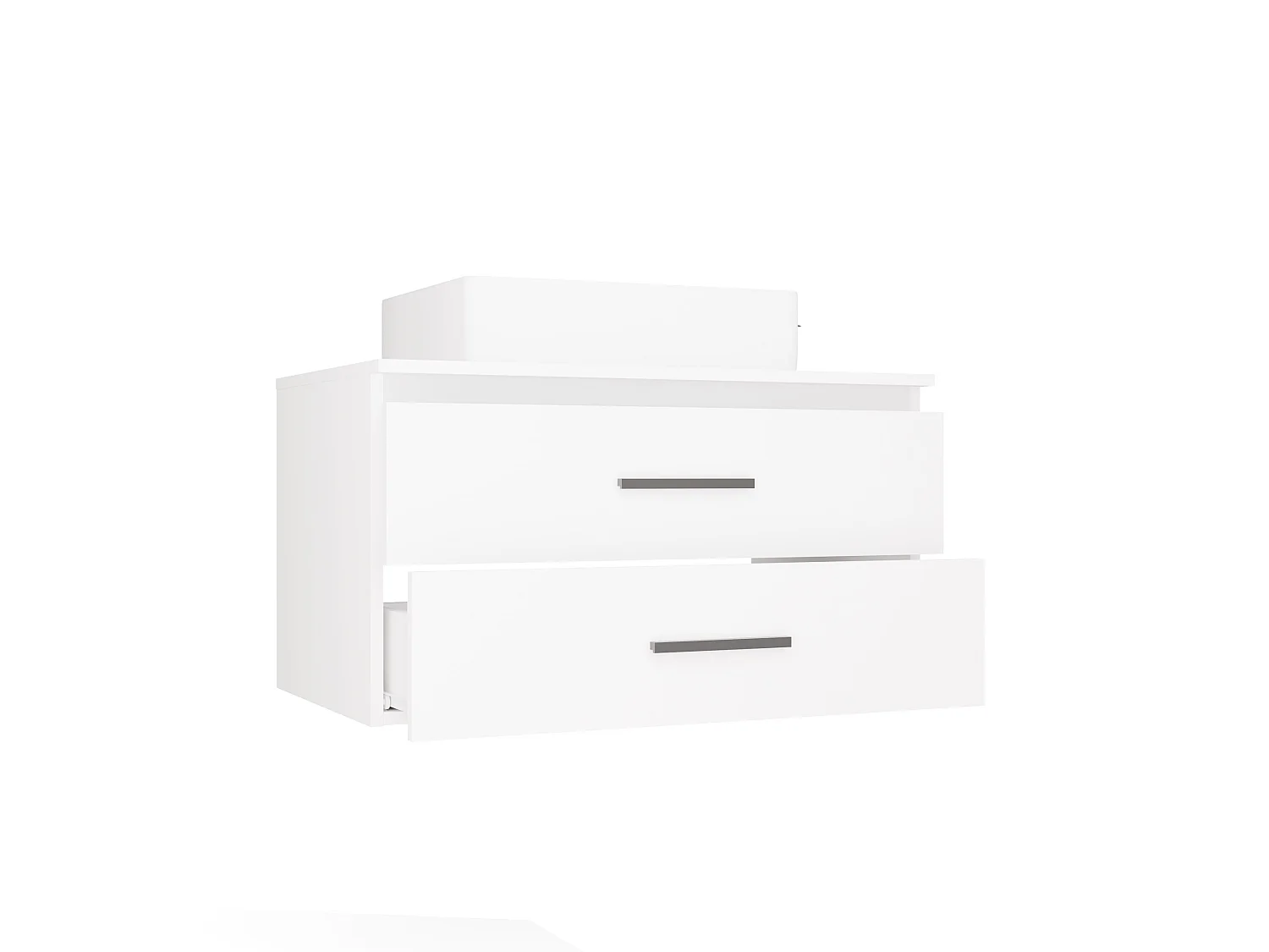 Mobile bagno sospeso 80cm con lavabo d’appoggio bianco MLBT6