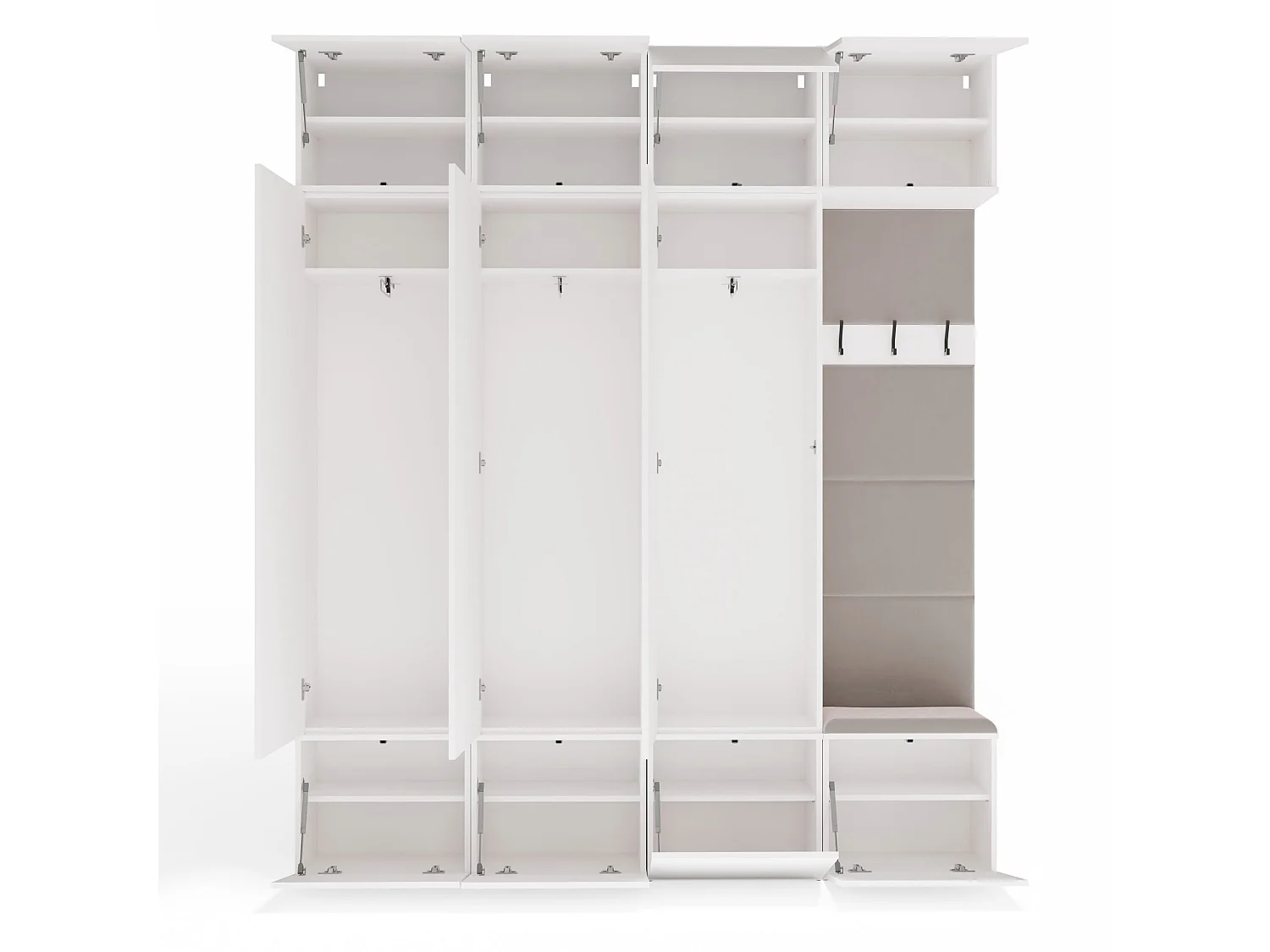 Mobile ingresso guardaroba 200x238 con panca bianco/beige MIT13