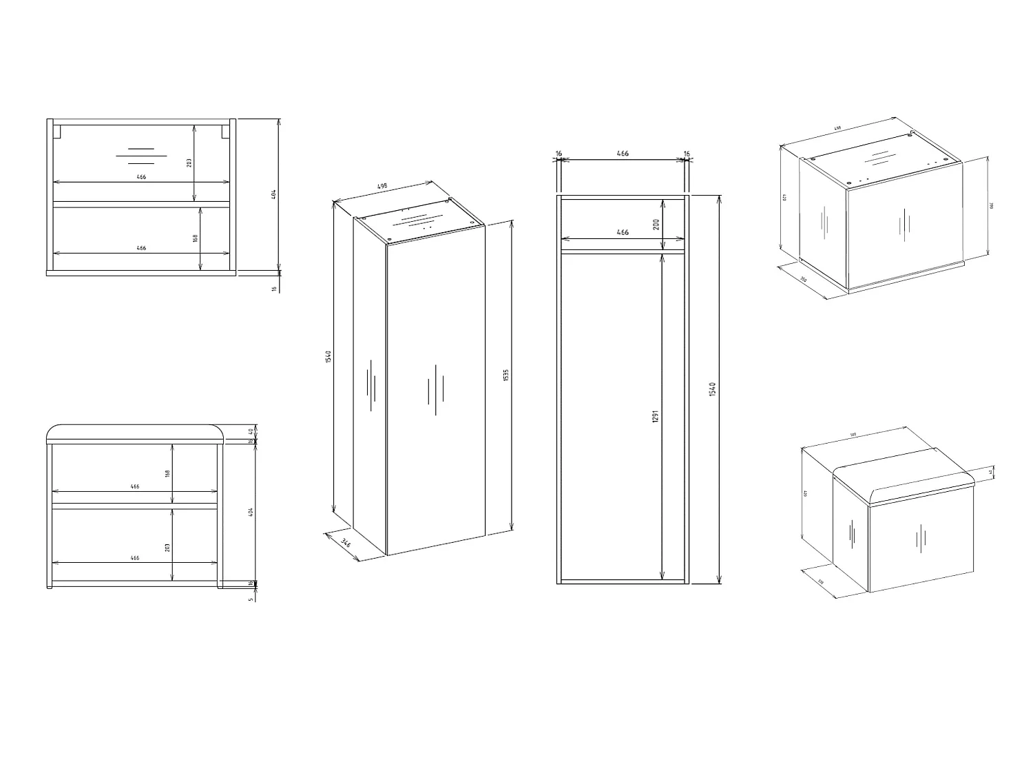 Armadio guardaroba 50x238 cm per ingresso bianco MIT16