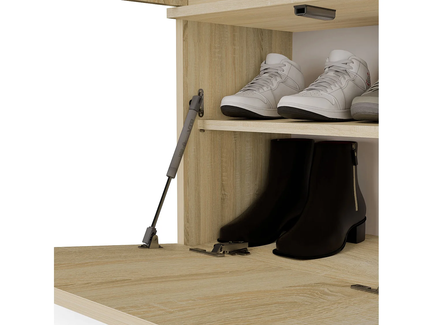 Mobile ingresso appendiabiti 100x238 con panca rovere chiaro/grigio MIT14