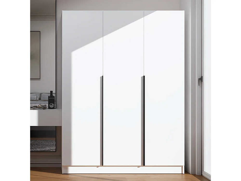 Armadio 3 ante 150x200 cm design elegante bianco opaco AT17
